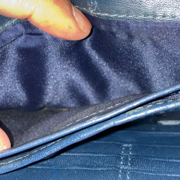 Coach Blue and Tan Signature Wristlet - Picture 5 of 8